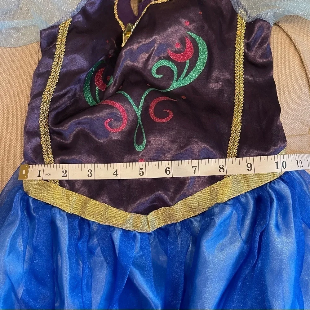 Disney Frozen Anna Kids Girls Blue Halloween Princess Dress Costume Child 4-6x